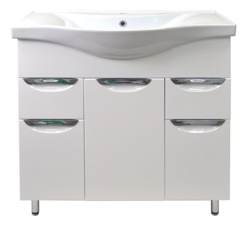 Тумба с раковиной Loranto Стиль CS00070580 100х35х80 напольная цвет белый глянцевый