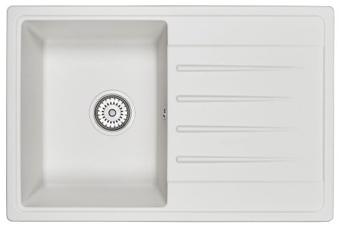 Кухонная мойка Granula 7602, БЕЛЫЙ 76х50 цвет белый поверхность матовая