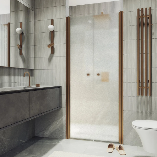 Душевая дверь Maybah Glass MGD-422-2 80х198 стекло прозрачное профиль бронза