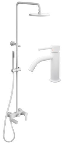 Душевая стойка Paffoni Light KITCOL632BO71 настенная цвет белый матовый