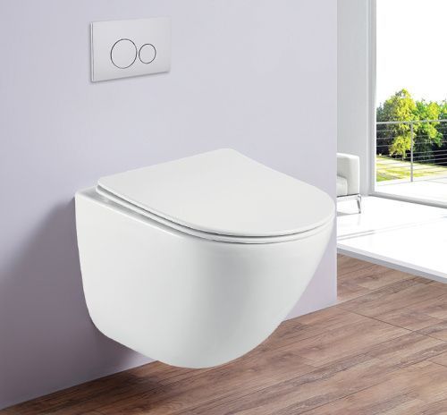 Унитаз подвесной Esbano LOTUS ESUPLOTUW белый с сиденьем микролифт безободковый каскадный смыв