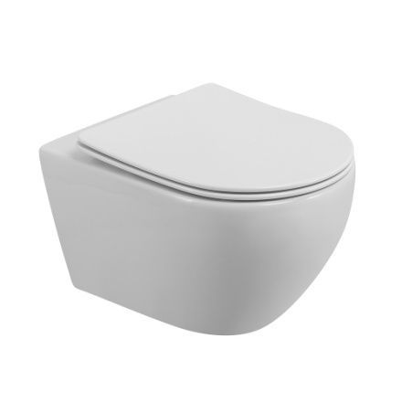 Чаша унитаза подвесная Cezares STREAM CZR-2426-TH-TOR/SC цвет белый без сиденья безободковая смыв торнадо