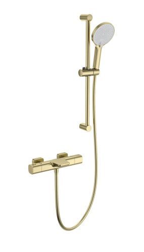 Душевой гарнитур со смесителем Wonzon & Woghand WW-C2017-A-BG настенный золото