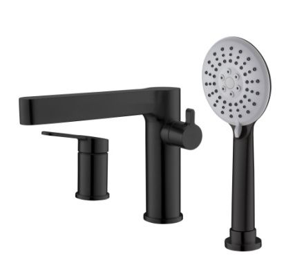 Смеситель BelBagno DELTA DEL-BVD3-NERO на борт ванны черный матовый