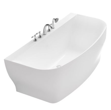Ванна акриловая BelBagno BB74-1650-W0 165х80 пристенная овальная с ножками