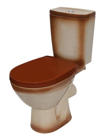 Унитаз-компакт напольный с бачком Rosa Соло Вн УнКО312 коричневый с сиденьем каскадный смыв
