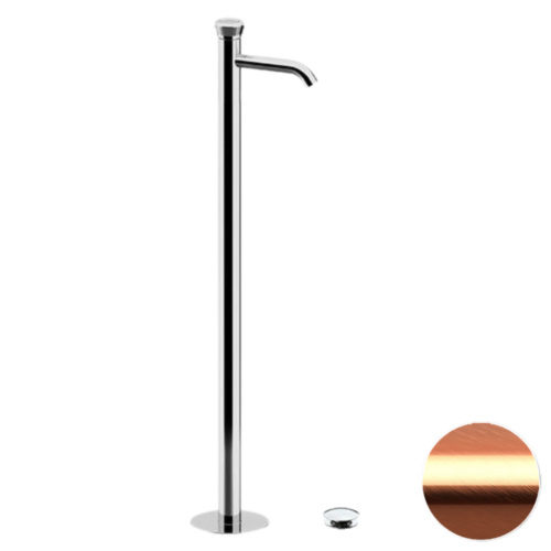 Смеситель для раковины Remer Element ET18RP напольный медь брашированная