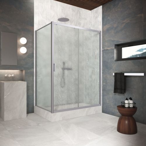 Душевой уголок Vegas-Glass ZP+ZPV Protec ZP+ZPV Protec h1900 170*70 07 02 170х70 стекло рифленое профиль хром без поддона