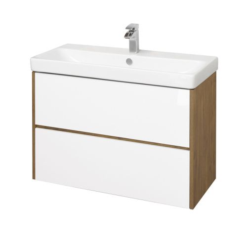 Тумба под раковину Aquaton Сканди 1A251901SDZ90 90х40 подвесная цвет белый/коричневый