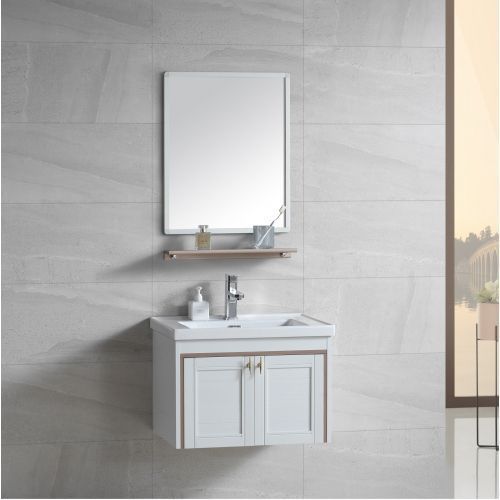 Тумба 81х36х44 + раковина + зеркало River AMALIA 805 BG (10000003943) подвесная цвет белый/бежевый