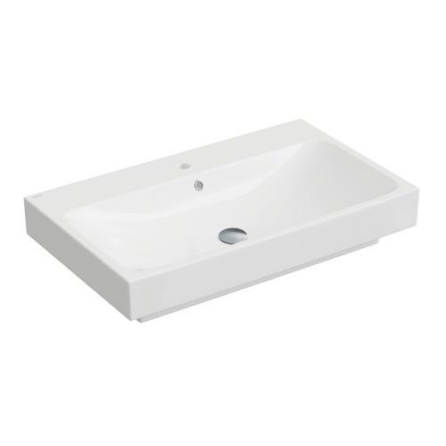 Раковина из сантехнического фарфора Berges Strati 182007 81х49 подвесная цвет белый глянцевый 1 отверстие под смеситель