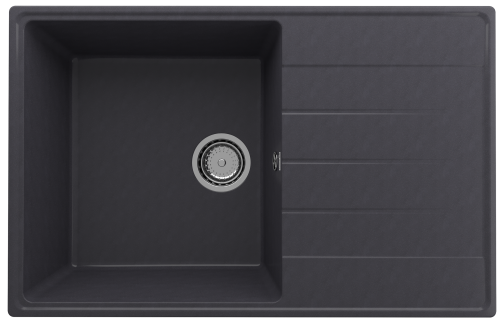 Кухонная мойка Ulgran Quartz Prima 780-08 78х50 цвет черный поверхность матовая
