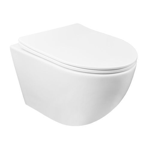 Унитаз подвесной Azario Gloria AZ-2003 белый с сиденьем микролифт безободковый каскадный смыв