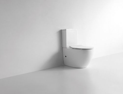 Унитаз напольный с бачком CeramaLux 2176 белый глянцевый с сиденьем микролифт каскадный смыв