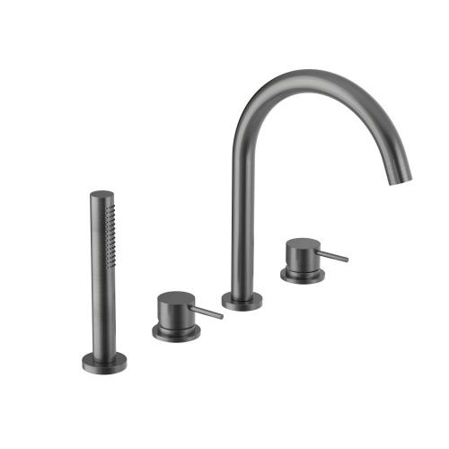 Смеситель Oioli Micro MIBV006RO/C97 на борт ванны сталь оружейная