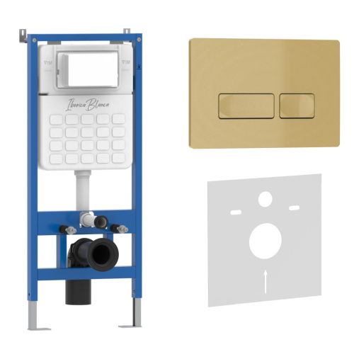 Комплект сантехническая инсталляция с клавишей смыва Iberica Blanca ESTI-R IB001.215