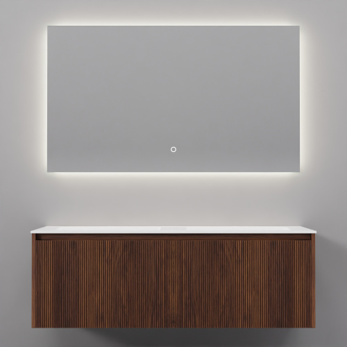 Тумба с раковиной+зеркало Art Decco Camilla (Камилла) ACM12W22D2M0 120x45x40 подвесная цвет черный орех