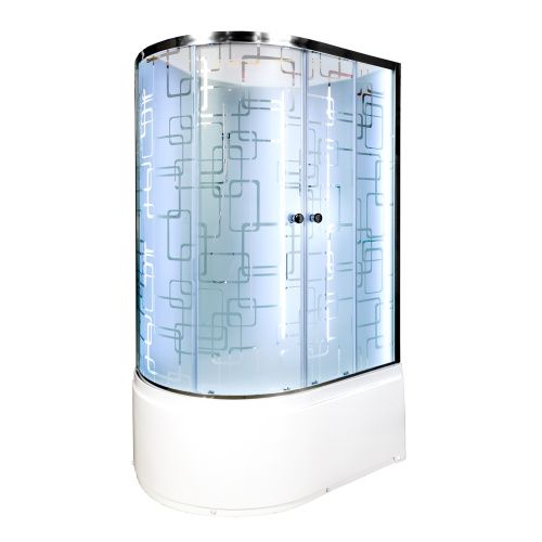 Душевая кабина AvaCan EM5012RNLED+GM 120х90 асимметричная без крыши ориентация правая