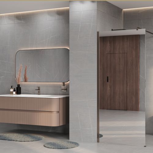 Душевая перегородка Wasserkraft Rur 30W 30W39BN-MR 90х200 стекло зеркальное профиль никель