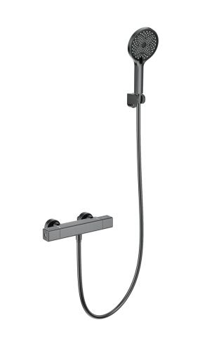 Смеситель для душа Wonzon & Woghand Stay WW-B2016-A-BGG настенный графит с термостатом