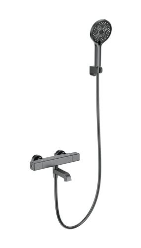 Смеситель для ванны Wonzon & Woghand Stay WW-B2016-A1-BGG настенный графит с термостатом