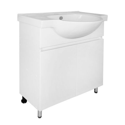 Тумба с раковиной Loranto Ирис CS00093566 70х48х85 напольная цвет белый глянцевый