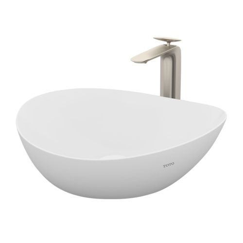 Раковина керамическая Toto TA L4704MTE#CMW (второй арт LS903MTVE#CMW) 50 см накладная цвет белый без отверстий под смеситель