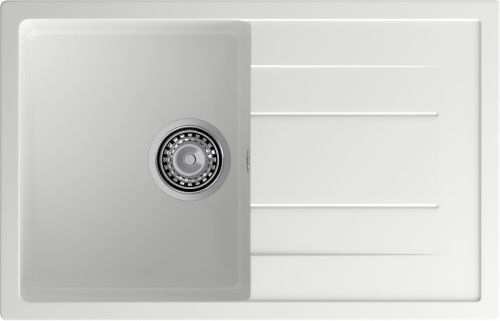 Кухонная мойка Granfest Quadro Q-780L иней 77х50 цвет белый поверхность матовая