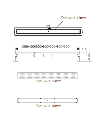 Душевой лоток AltroBagno Livello AltroBagnoLivello071240BC напольный - фото 2