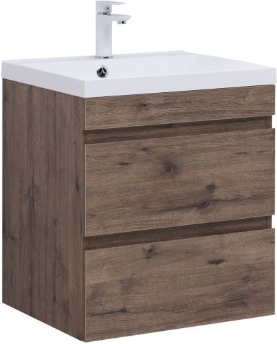 Тумба под раковину Aquanet Нота NEW 00334191 57х47х61 подвесная цвет темное дерево