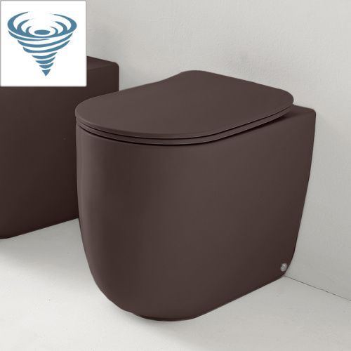 Чаша унитаза напольная Kerasan Nolita 531975 цвет бордовый матовый без сиденья безободковая смыв торнадо