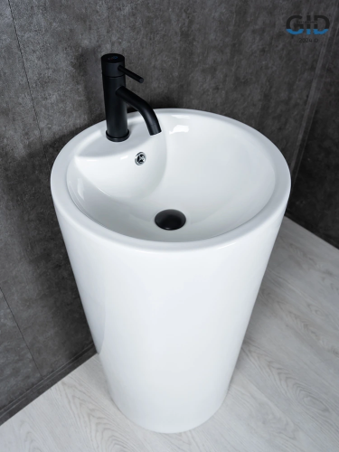 Раковина керамическая Gid Autonomo 81102 46х46 напольная цвет белый 1 отверстие под смеситель