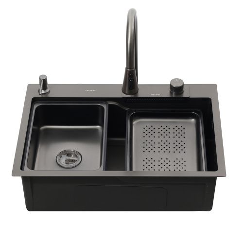 Кухонная мойка Melana ProfLine D6846B+6 графит 68х46 цвет графит поверхность матовая