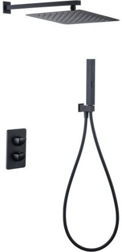 Душевая система Allen Brau Infinity 5.21016-31 встраиваемая в стену цвет черный с термостатом