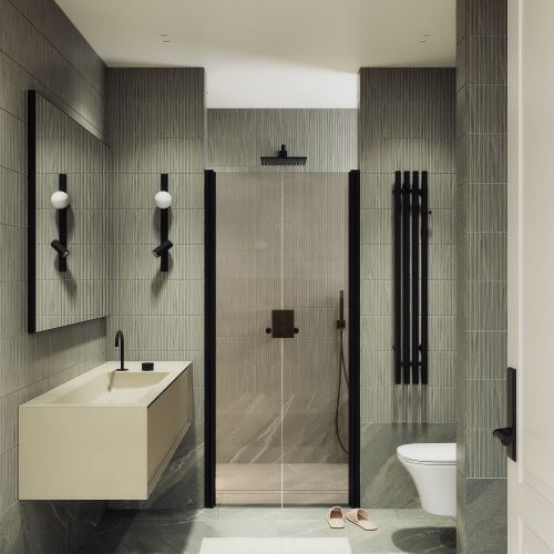 Душевая дверь Maybah Glass MGD-441-6 99х198 стекло тонированное профиль черный