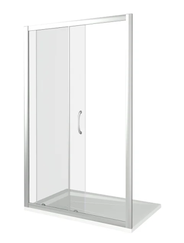 Душевая перегородка Good Door LATTE ЛА00011 140х185 стекло прозрачное профиль белый