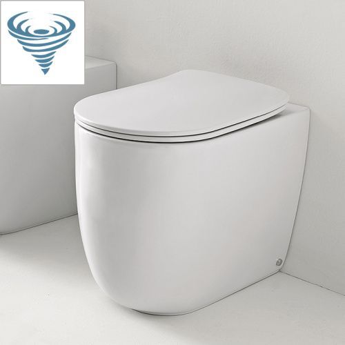 Чаша унитаза напольная Kerasan Nolita 531930 цвет белый матовый без сиденья безободковая смыв торнадо