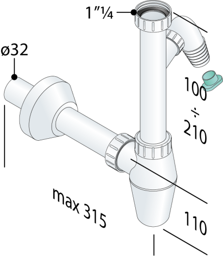 Сифон для раковины OMP Tea 217.344.5