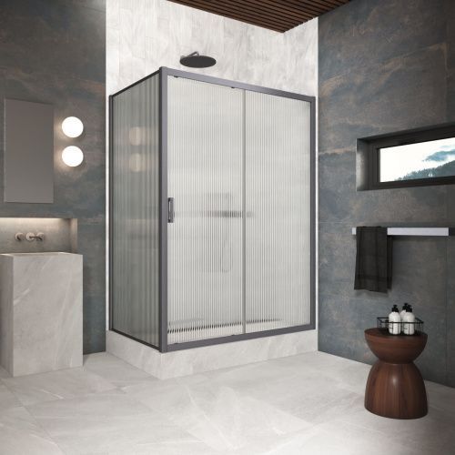Душевой уголок Vegas-Glass ZP+ZPV Protec ZP+ZPV Protec h1900 170*70 06 Moru 170х70 стекло рифленое профиль вороненая сталь без поддона