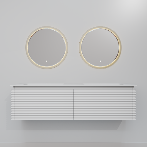 Тумба с раковиной+зеркало Art Decco Jacqueline (Жаклин) AJC15W34D2M0 150x45x40 подвесная цвет белый