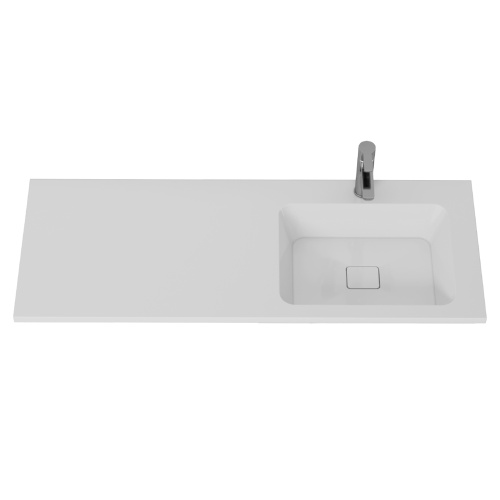 Раковина из литьевого мрамора Dreja Wing 100120R 120х48 подвесная цвет белый 1 отверстие под смеситель