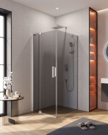 Душевой уголок Cezares SLIDER SLIDER-AH-1-90-80/90-GRIGIO-Cr 80х90 стекло тонированное профиль хром глянцевый без поддона