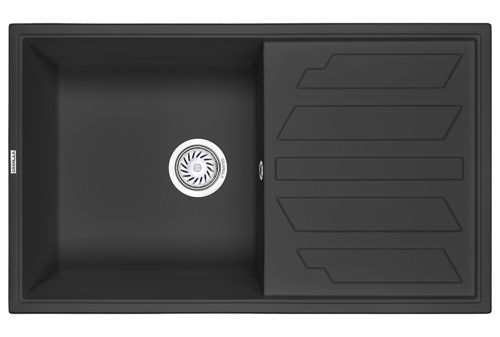 Кухонная мойка Granula 8601, ТУРМАЛИН 86х50 цвет черный поверхность матовая