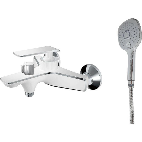 Cмеситель для ванны и душа Haiba HB60548-8 настенный белый/хром
