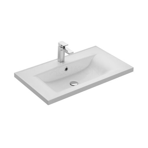 Раковина из искусственного камня Aquaton Айрис 1A722931AG010 80х50 накладная цвет белый 1 отверстие под смеситель
