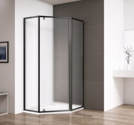 Душевой уголок Cezares ECO ECO-O-P-1-90-P-NERO 90х90 стекло рифленое профиль черный без поддона
