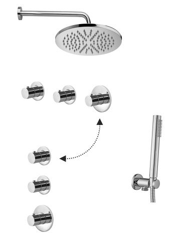 Душевая система Paffoni Modular Box KITMB018CRKING встраиваемая в стену