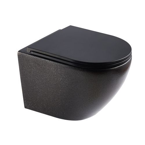 Унитаз подвесной Melana 310311MBSt-805 черный матовый с сиденьем микролифт безободковый душевой смыв