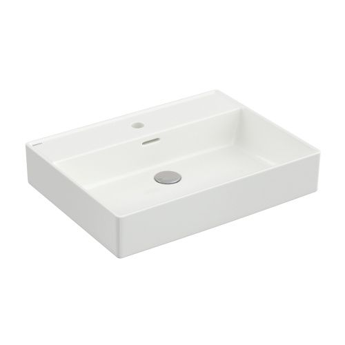 Раковина из сантехнического фарфора Berges Ego 182003 61х47 подвесная цвет белый глянцевый 1 отверстие под смеситель