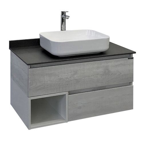 Тумба с раковиной Comforty Прага 00-00014424CF 90х52х63 подвесная цвет дуб белый